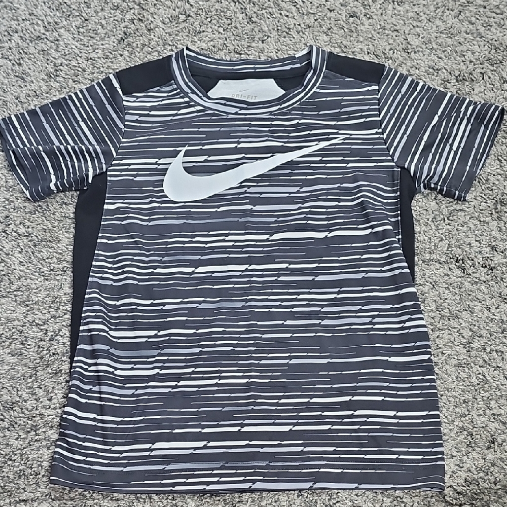 Nike Black and White Striped Tee